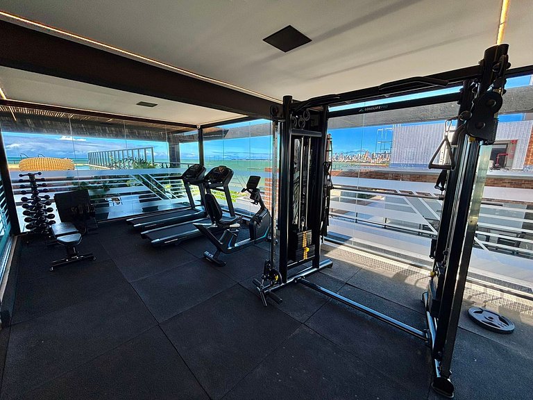 Estúdio c/ Varanda & Vista | Beira Mar c/ Piscina