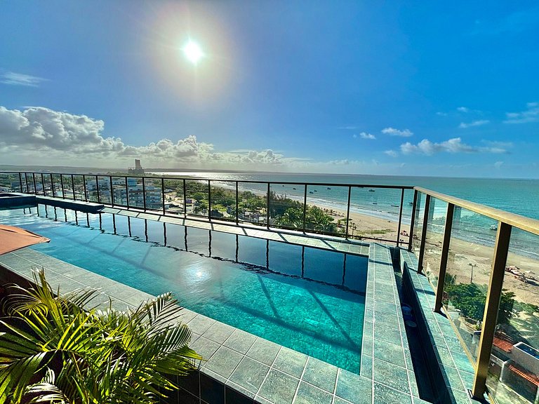 Studio Vista Mar – Piscina no Rooftop c/ Vista