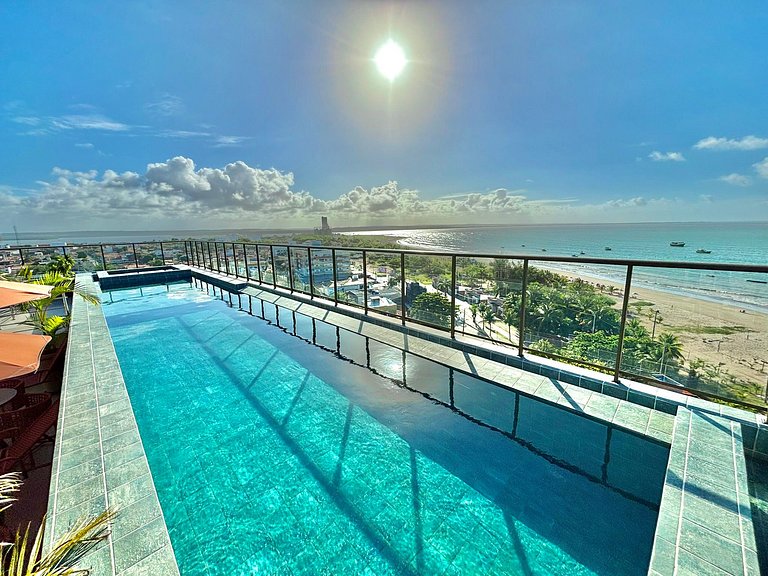 Studio Vista Mar – Piscina no Rooftop c/ Vista