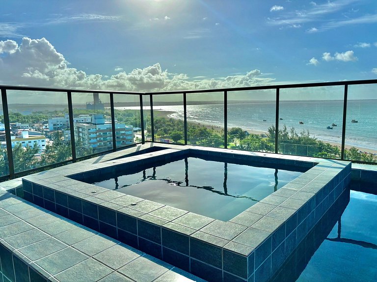 Studio Vista Mar – Piscina no Rooftop c/ Vista