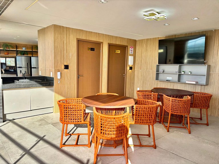Studio Vista Mar – Piscina no Rooftop c/ Vista