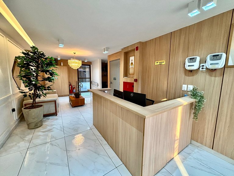 Studio Vista Mar – Piscina no Rooftop c/ Vista