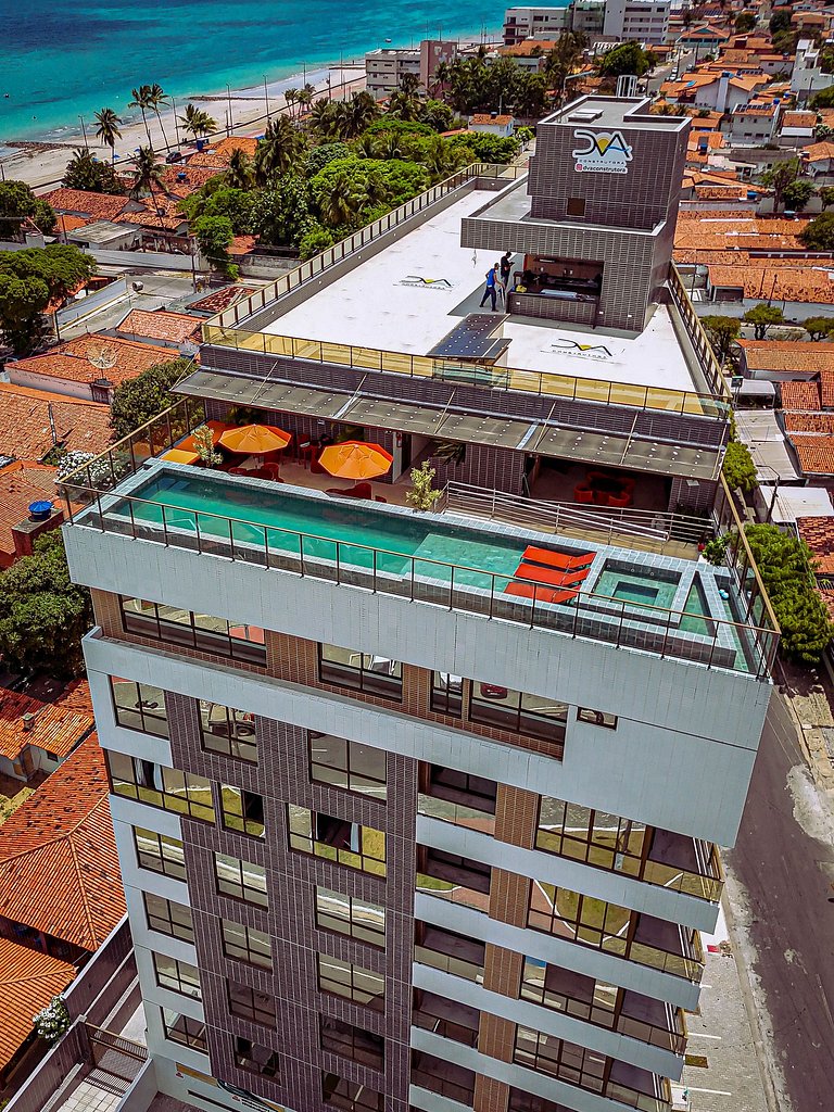 Studio Vista Mar – Piscina no Rooftop c/ Vista