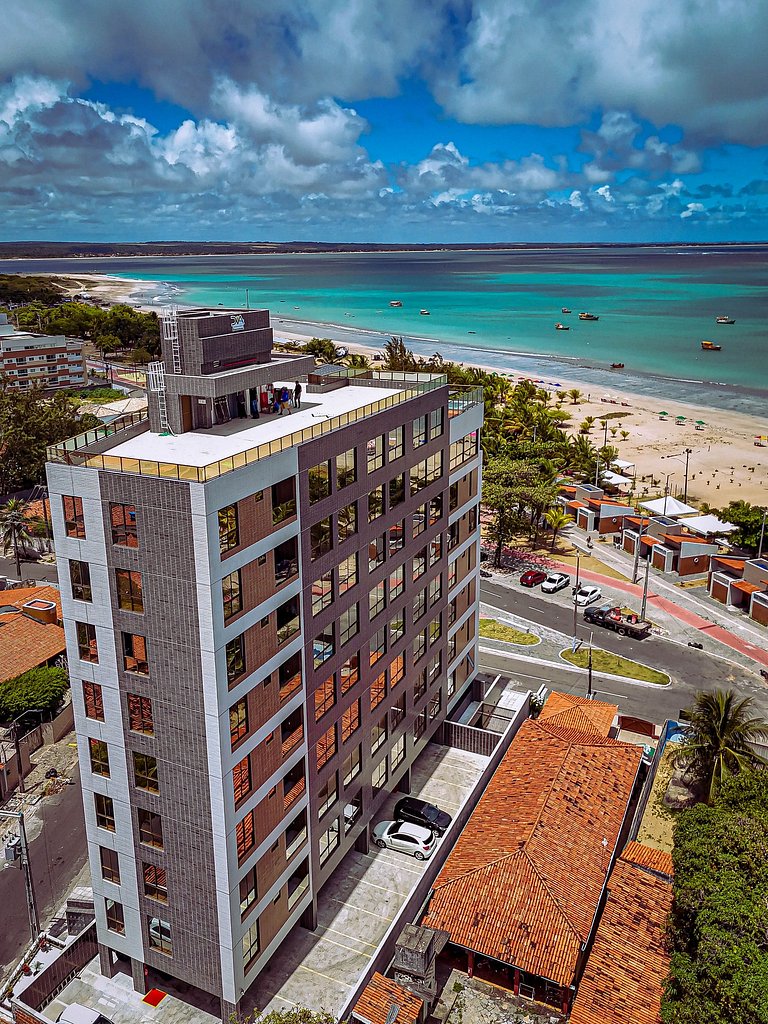 Studio Vista Mar – Piscina no Rooftop c/ Vista