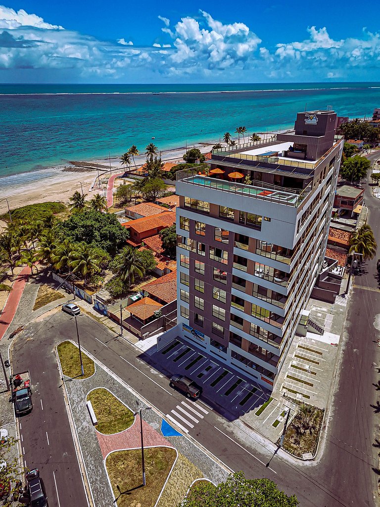 Studio Vista Mar – Piscina no Rooftop c/ Vista