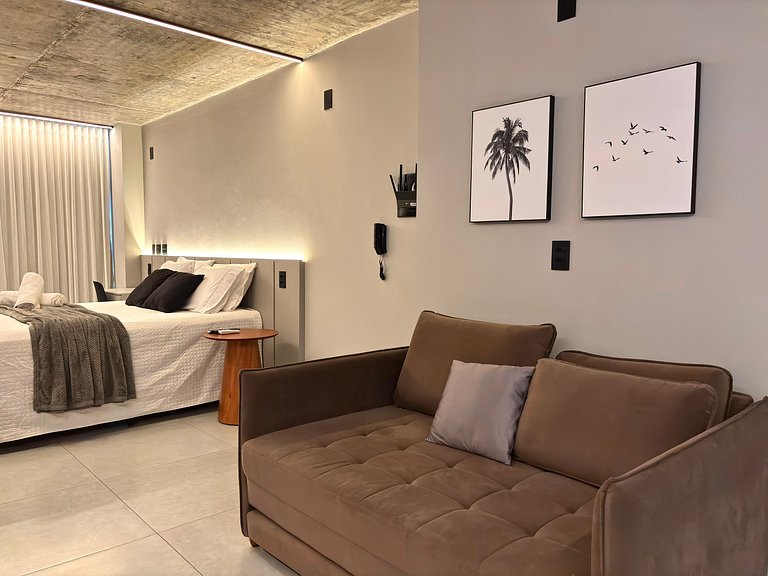 Studio completo | Praia e localização perfeita