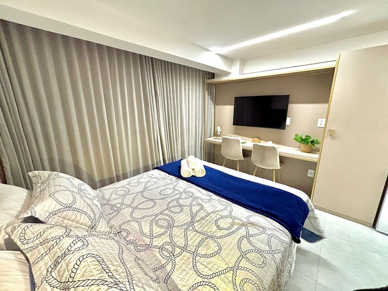 Estúdio c/ Terraço | Beira Mar c/ Piscina