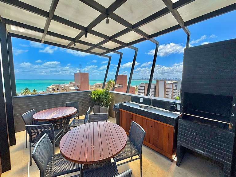 Studio Incrível + Varanda | 200m da Praia