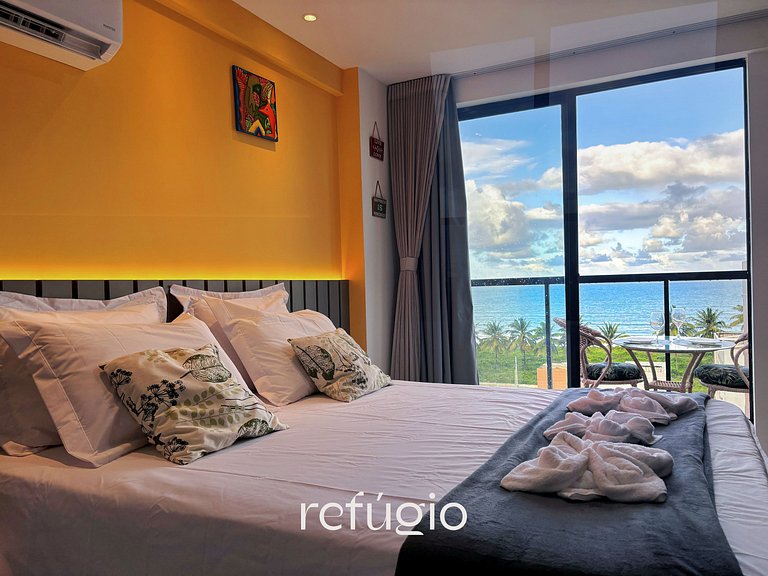 Vista Mar Incrível + Varanda | 200m da Praia