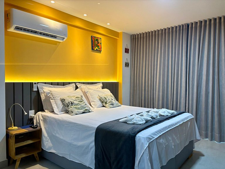 Vista Mar Incrível + Varanda | 200m da Praia