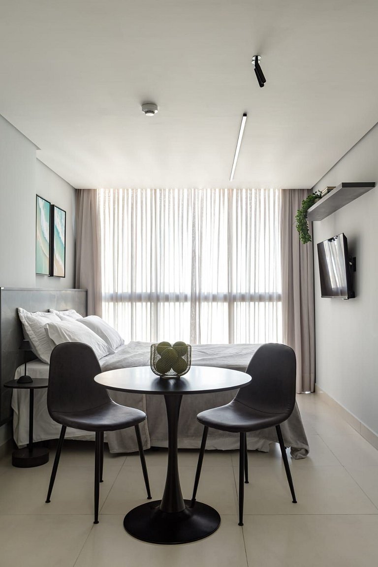 Studio Perfeito | Beira-Mar + Piscina Panorâmica