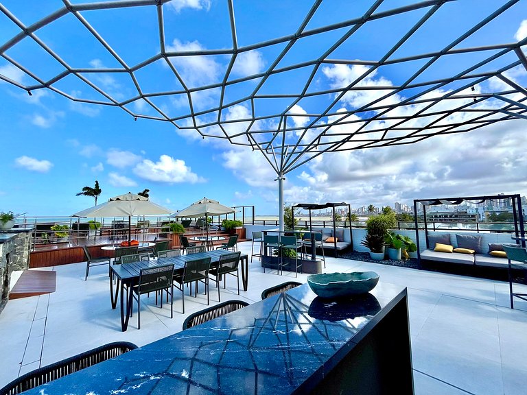 Studio Perfeito | Beira-Mar + Piscina Panorâmica