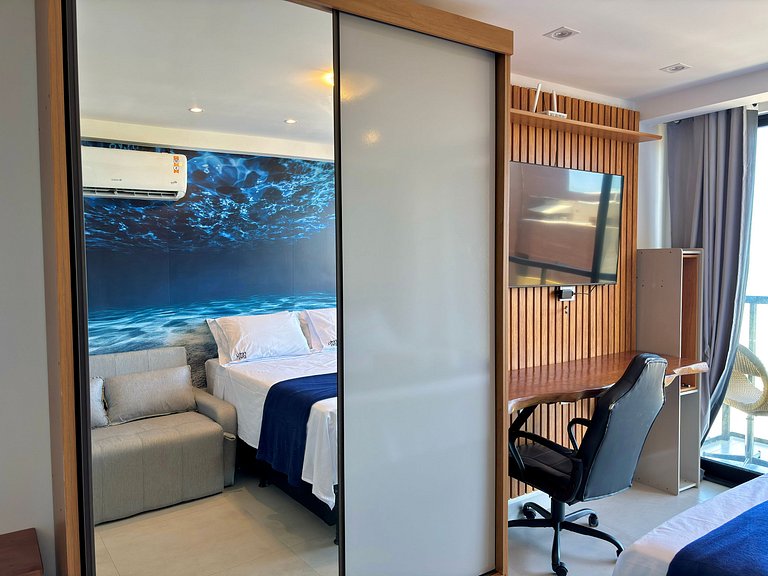 Vista Incrível | Varanda | Piscina | 120m da Praia