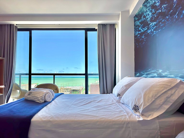 Vista Incrível | Varanda | Piscina | 120m da Praia