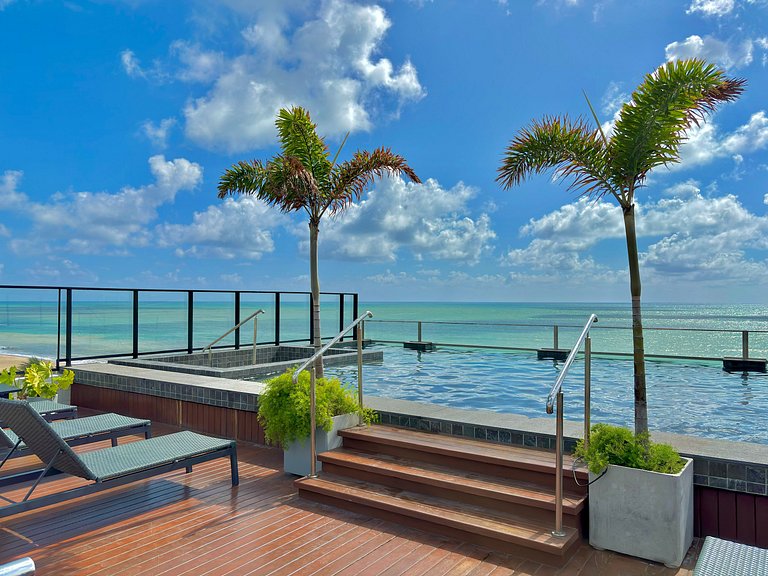 Studio Perfeito | Beira-Mar + Piscina Panorâmica