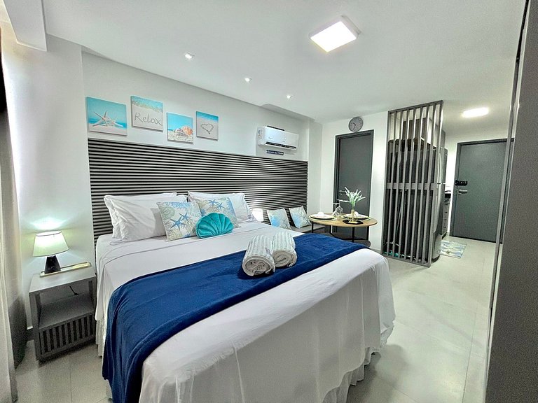 Vista Mar Incrível + Varanda | 200m da Praia