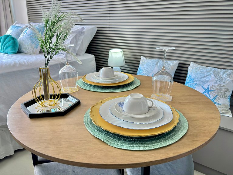 Vista Mar Incrível + Varanda | 200m da Praia