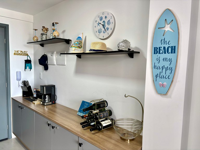 Vista Mar Incrível + Varanda | 200m da Praia