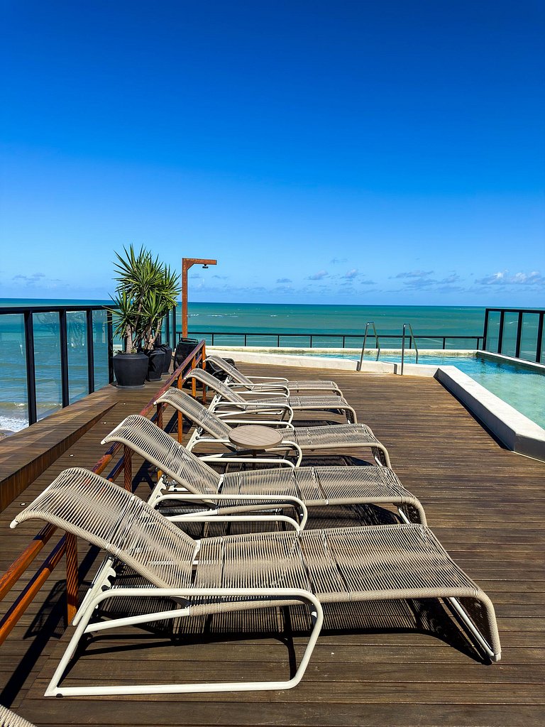 Estúdio Perfeito | Terraço | Beira Mar | Piscina