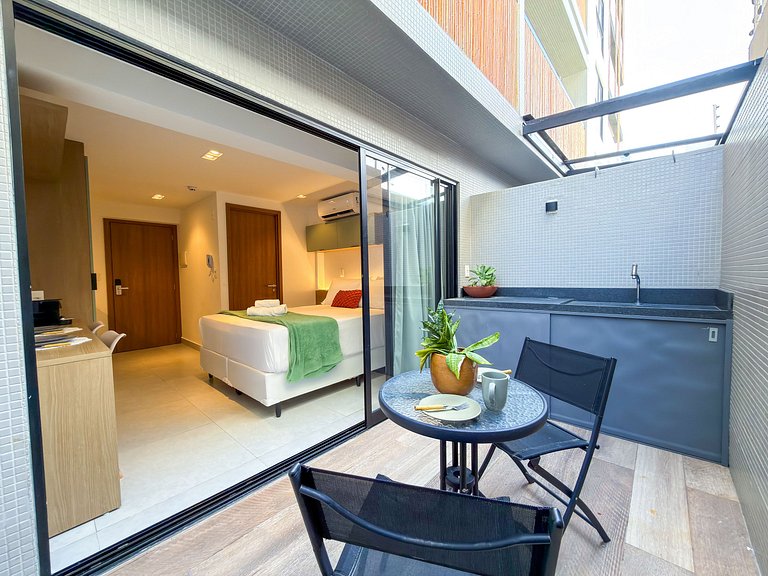 Estúdio Perfeito | Terraço | Beira Mar | Piscina