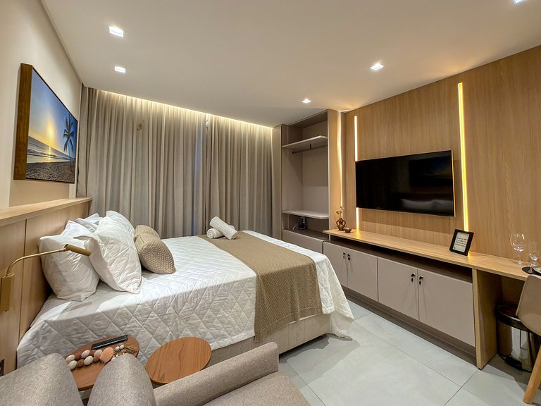 Studio Vista Mar | Pé na Areia + Piscina Incrível