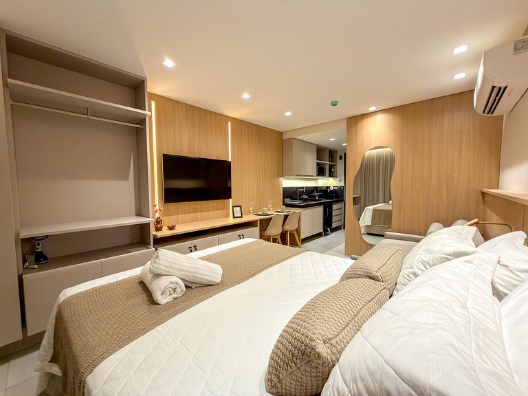 Studio Vista Mar | Pé na Areia + Piscina Incrível