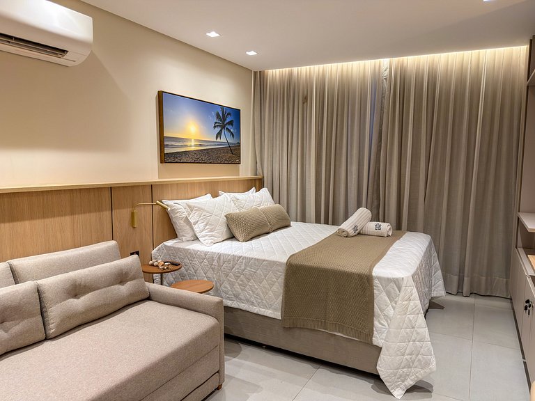 Studio Vista Mar | Pé na Areia + Piscina Incrível