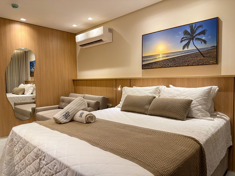 Studio Vista Mar | Pé na Areia + Piscina Incrível