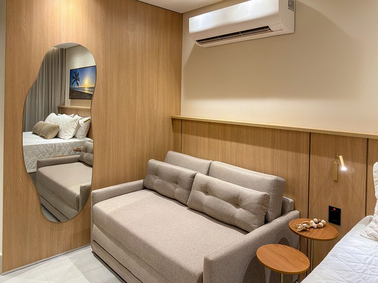 Studio Vista Mar | Pé na Areia + Piscina Incrível