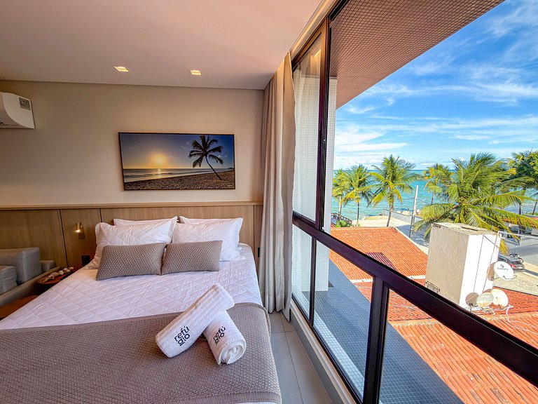 Studio Vista Mar | Pé na Areia + Piscina Incrível