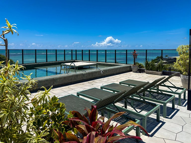 Apto Vista Mar | Pé na Areia + Piscina Incrível