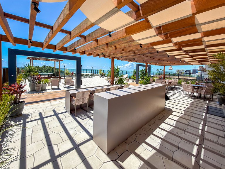 Apto Vista Mar | Pé na Areia + Piscina Incrível