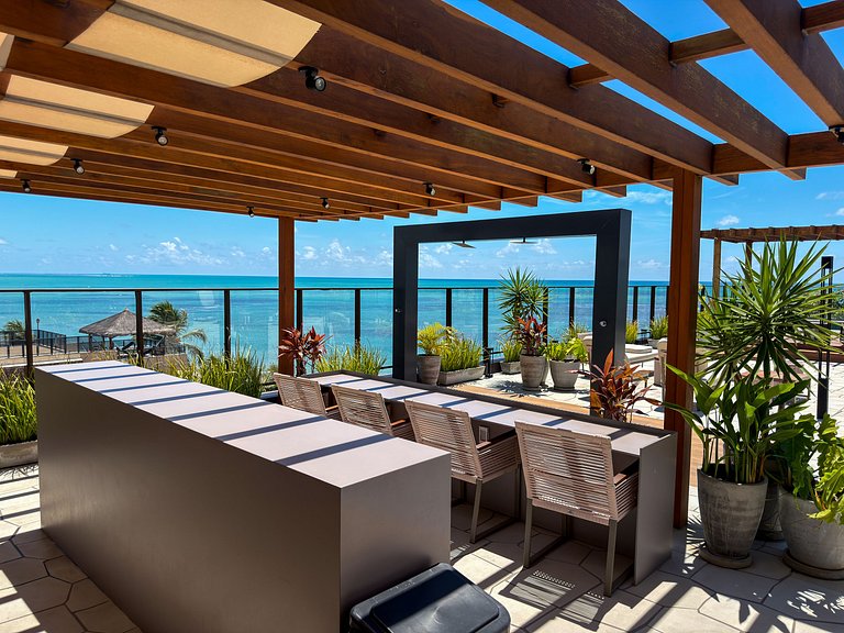 Apto Vista Mar | Pé na Areia + Piscina Incrível