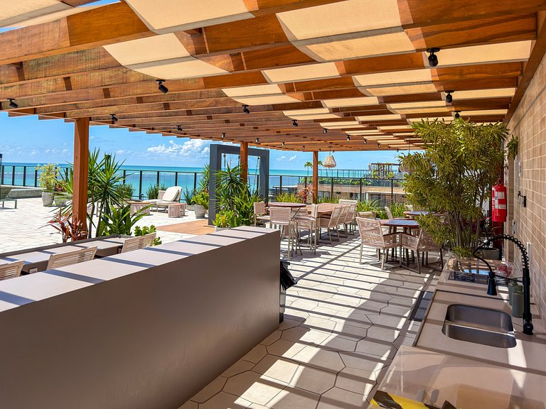 Studio Vista Mar | Pé na Areia + Piscina Incrível