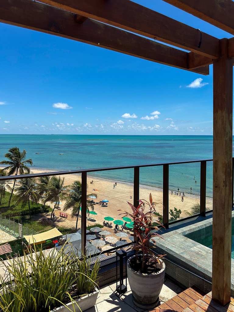 Apto Vista Mar | Pé na Areia + Piscina Incrível
