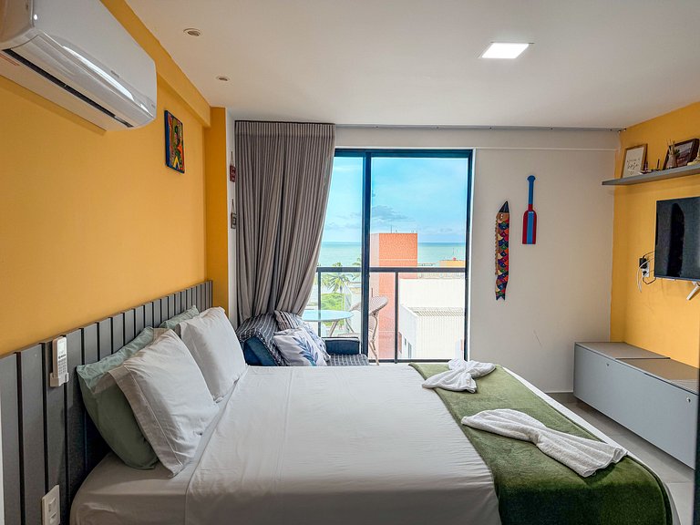 Studio Incrível + Varanda | 200m da Praia