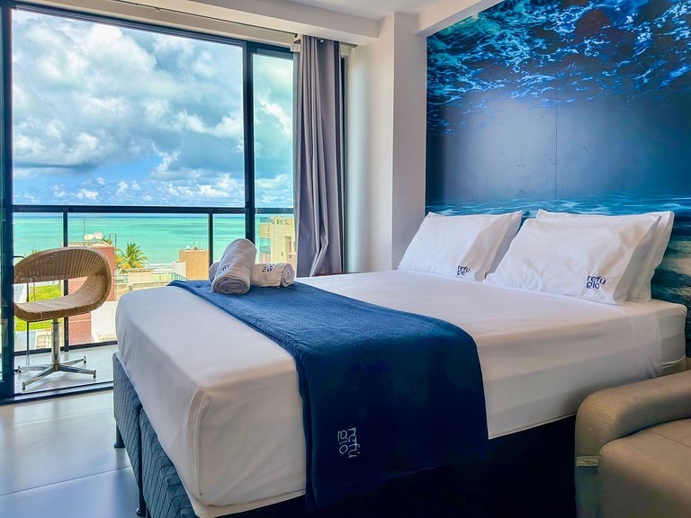 Vista Incrível | Varanda | Piscina | 120m da Praia