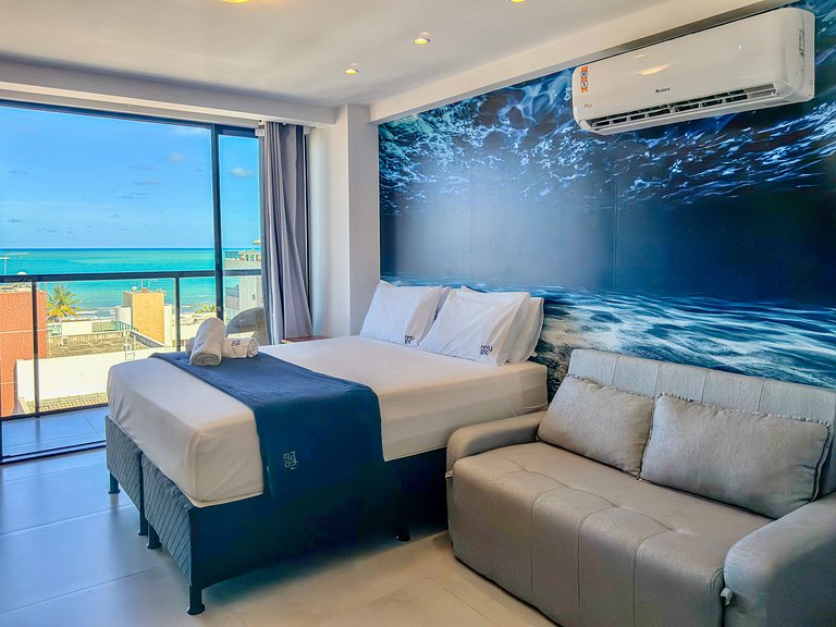 Vista Incrível | Varanda | Piscina | 120m da Praia