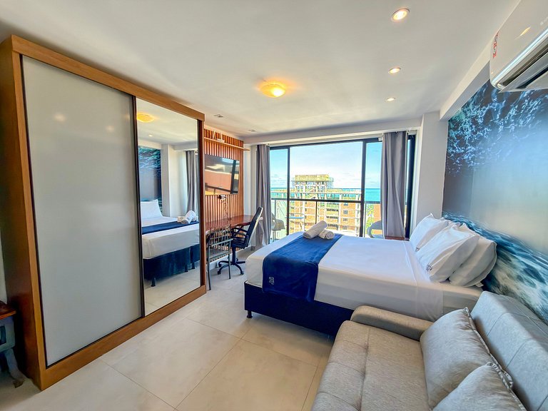 Vista Incrível | Varanda | Piscina | 120m da Praia