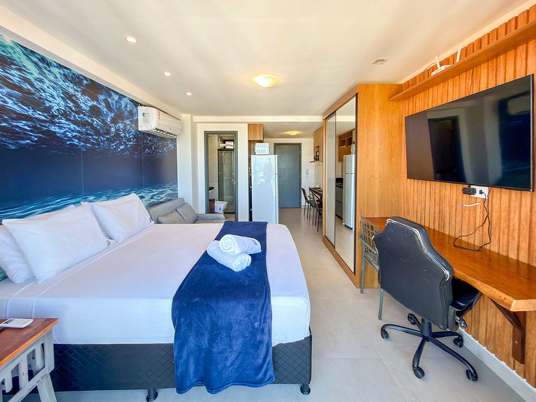 Vista Incrível | Varanda | Piscina | 120m da Praia