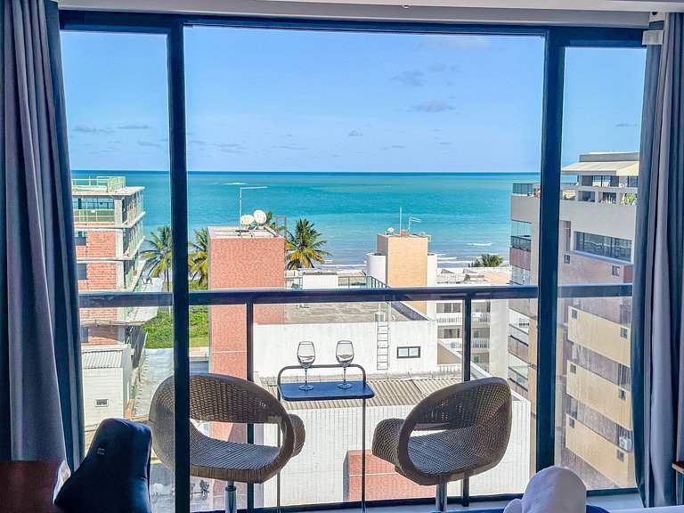 Vista Incrível | Varanda | Piscina | 120m da Praia