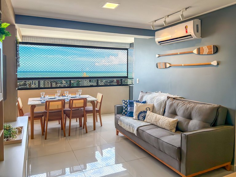 Vista Mar | Ótima Localização | Completo c/ 2 Qtos