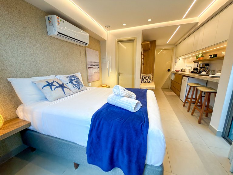 Studio Perfeito | 50m da praia + Piscina Vista Mar