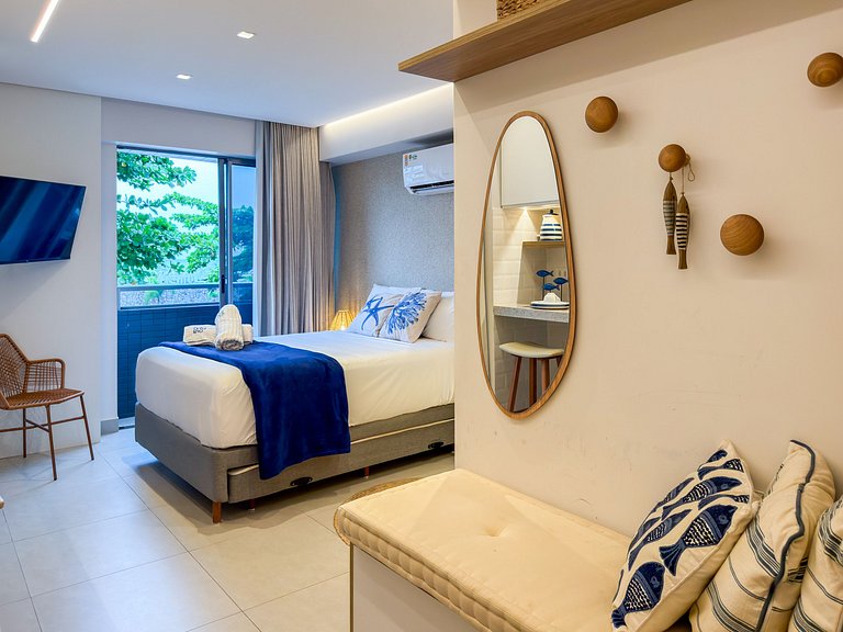 Studio Perfeito | 50m da praia + Piscina Vista Mar