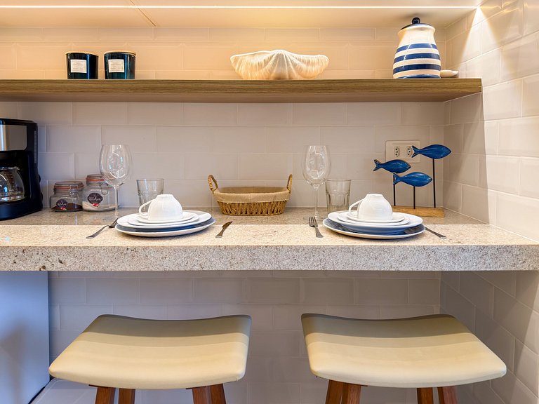 Studio Perfeito | 50m da praia + Piscina Vista Mar