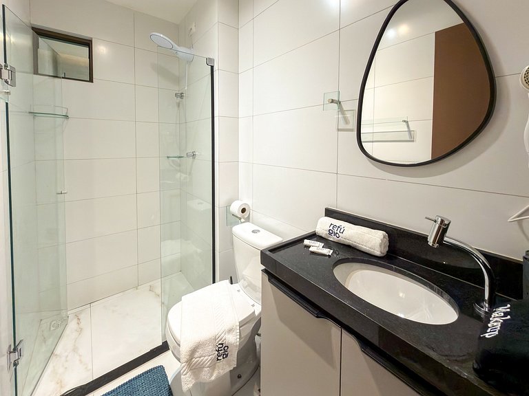 Studio Vista Mar – Piscina no Rooftop c/ Vista