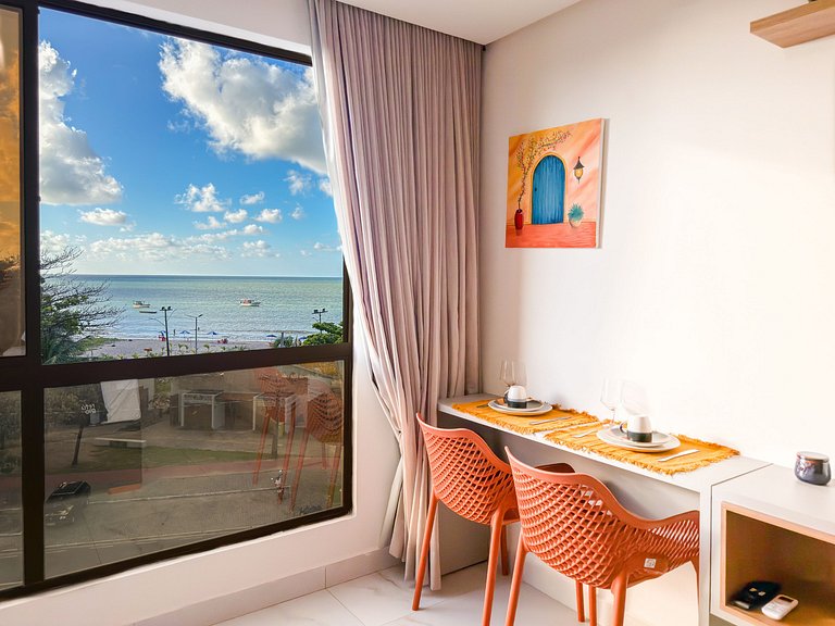 Studio Vista Mar – Piscina no Rooftop c/ Vista