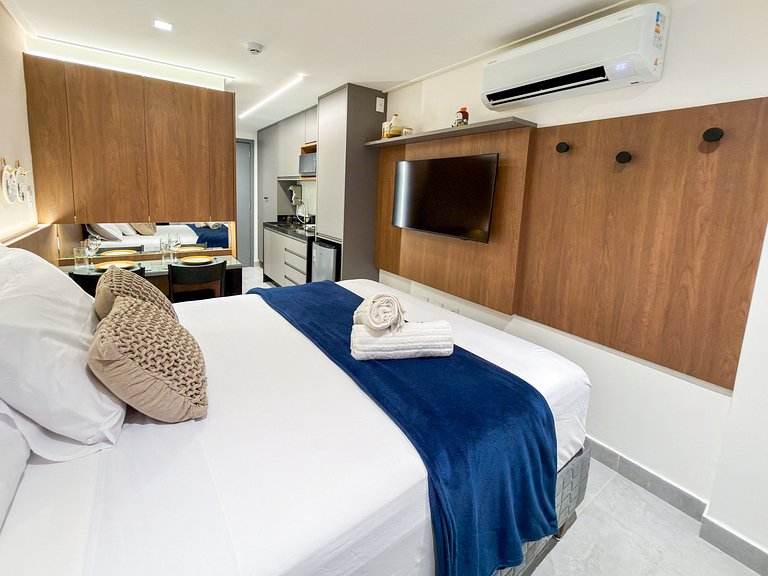Studio Perfeito | Rooftop c/ Piscina e Vista Mar