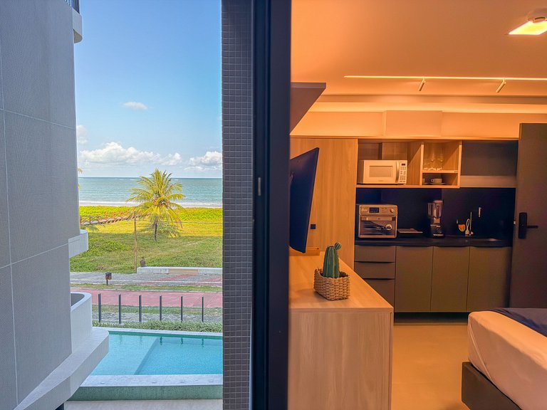 Studio Perfeito | Beira Mar e Piscina Rooftop