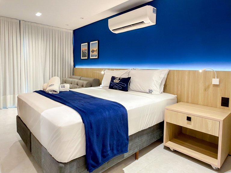 Studio Vista Mar | Beira Mar e Piscina Rooftop